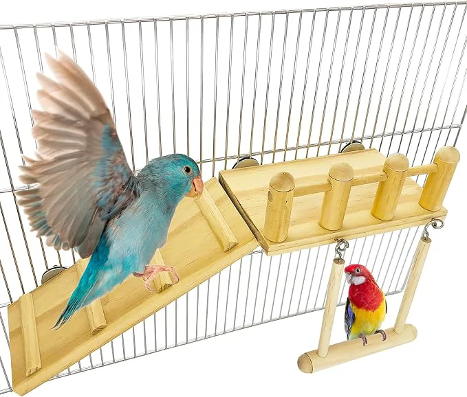 Reliable Parrot Climbing Ladder Bird Wooden Playground Easy-to-Use