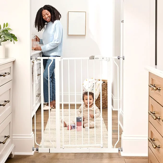 Organic Regalo Extra Tall Baby Gate for Doorways Bottom of Stairs Pressure Mount for Babies Toddlers Pets Tested Safe for 30 Years American Designed WhiteAbout ThisOverview Artisan