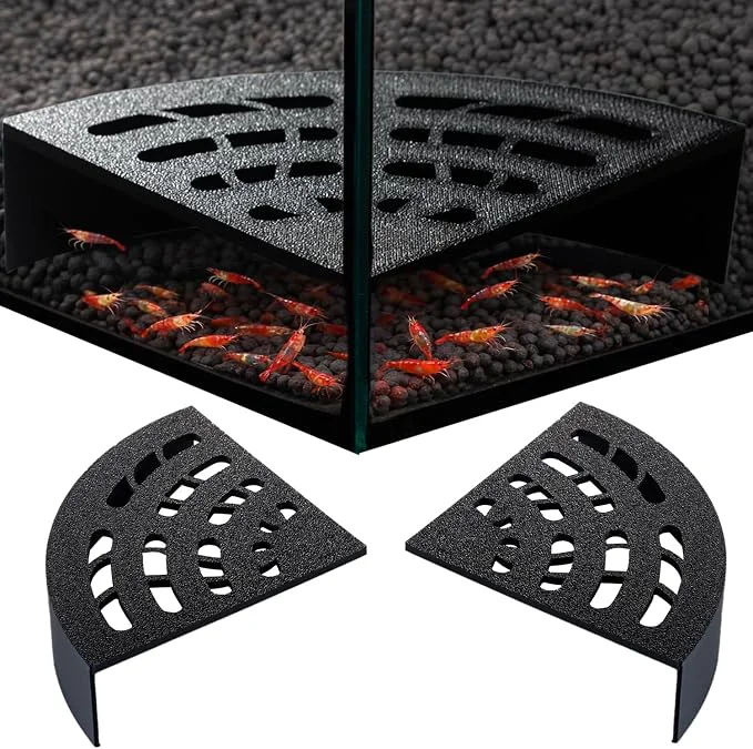 Solid Shrimp Cave 2-Pack – Space-Saving Fan-Shaped Aquarium Cave Decor Classic