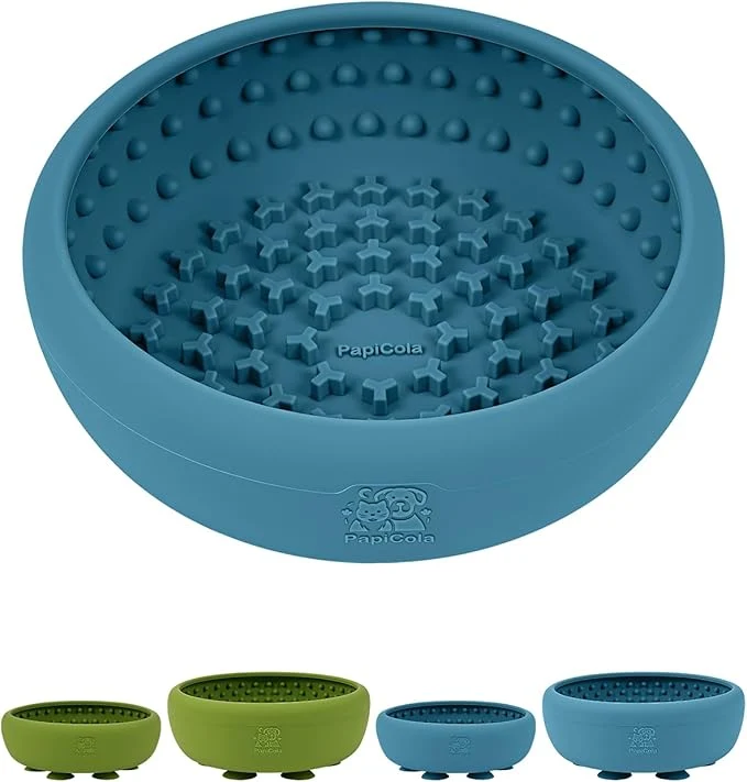 Soft Dog Lick Bowl for Dogs Lick Mat Slow Feeder Lick Bowl with Strong Suction BPA- Silicone ze Licking Bowl for Anxiety Relief Enrichment Distraction Dishwasher Safe Blue S About ThisOverview Durable