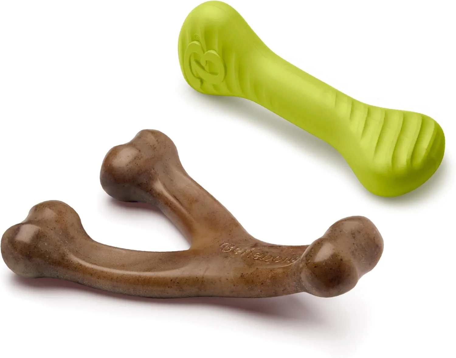 Superior Benebone 2-Pack Bacon Wishbone Rubber Bone Medium Genuine