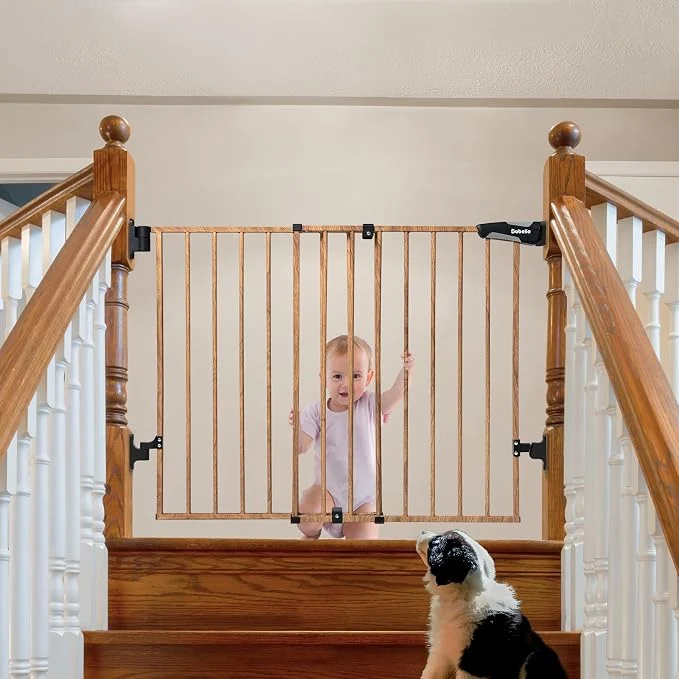 Contemporary Babelio Baby Gate for Stairs Doorways 26-43 W 28 H No Bottom Bar Easy Eco-Friendly