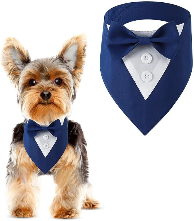 Carefully Designed Dog Wedding Bandana Formal Dog Tuxedo Adjustable Pet Collar Certified