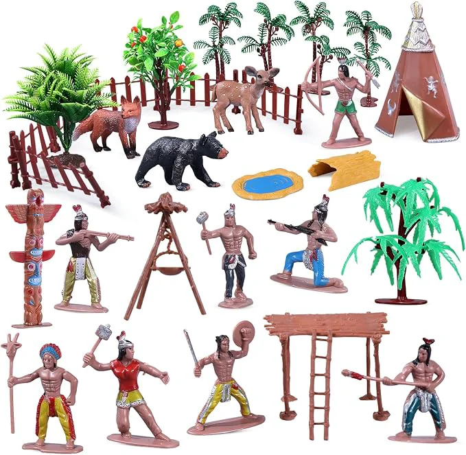 Breathable 31Pcs Native American Village Playset Totem Pole Tribal Cultural History Modern