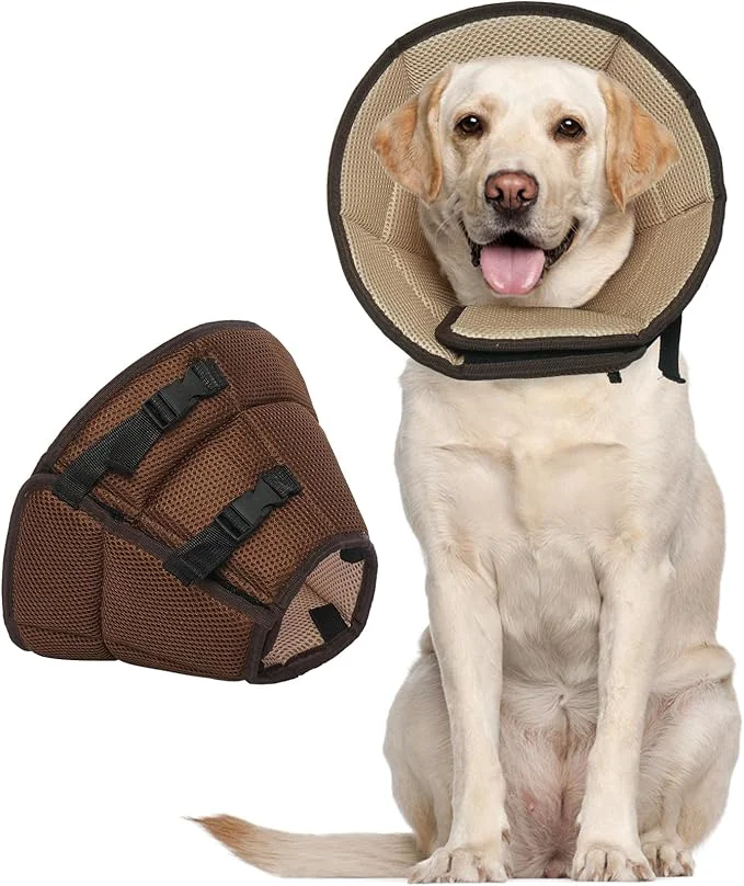 Functional Dog Cone Collar After Surgery for Large Dogs Adjustable Soft Cone for Dogs to Practical