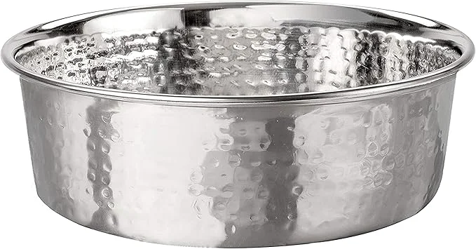 High-Quality Neater Pet Brands Hammered Decorative Designer Bowls - Luxury Style Premium Dog and Cat Dishes Large Stainless About ThisOverview Crafted