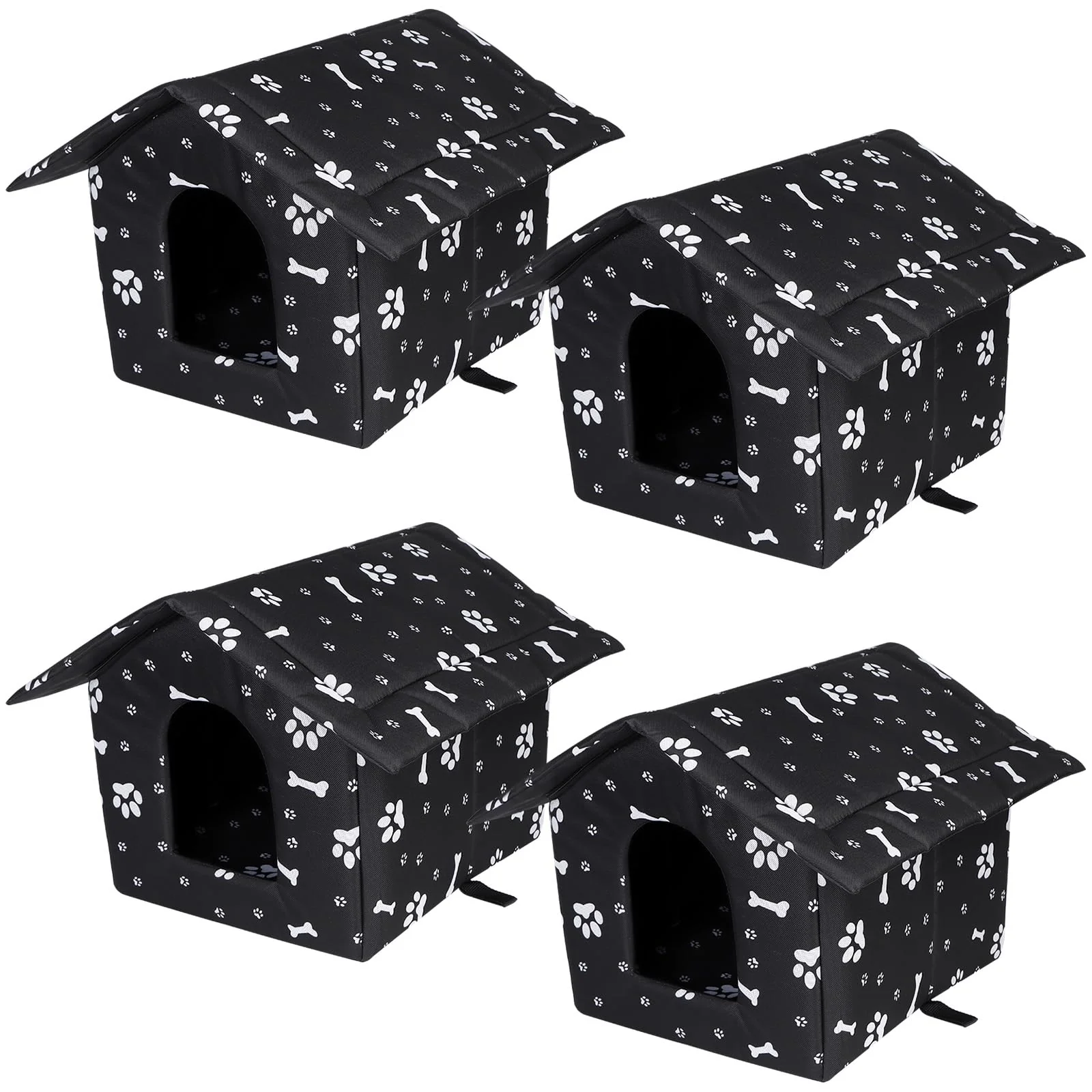 Recyclable Youdaju 4 Pcs Outdoor Cat House – Weatherproof Foldable Shelter with Paw Print Certified