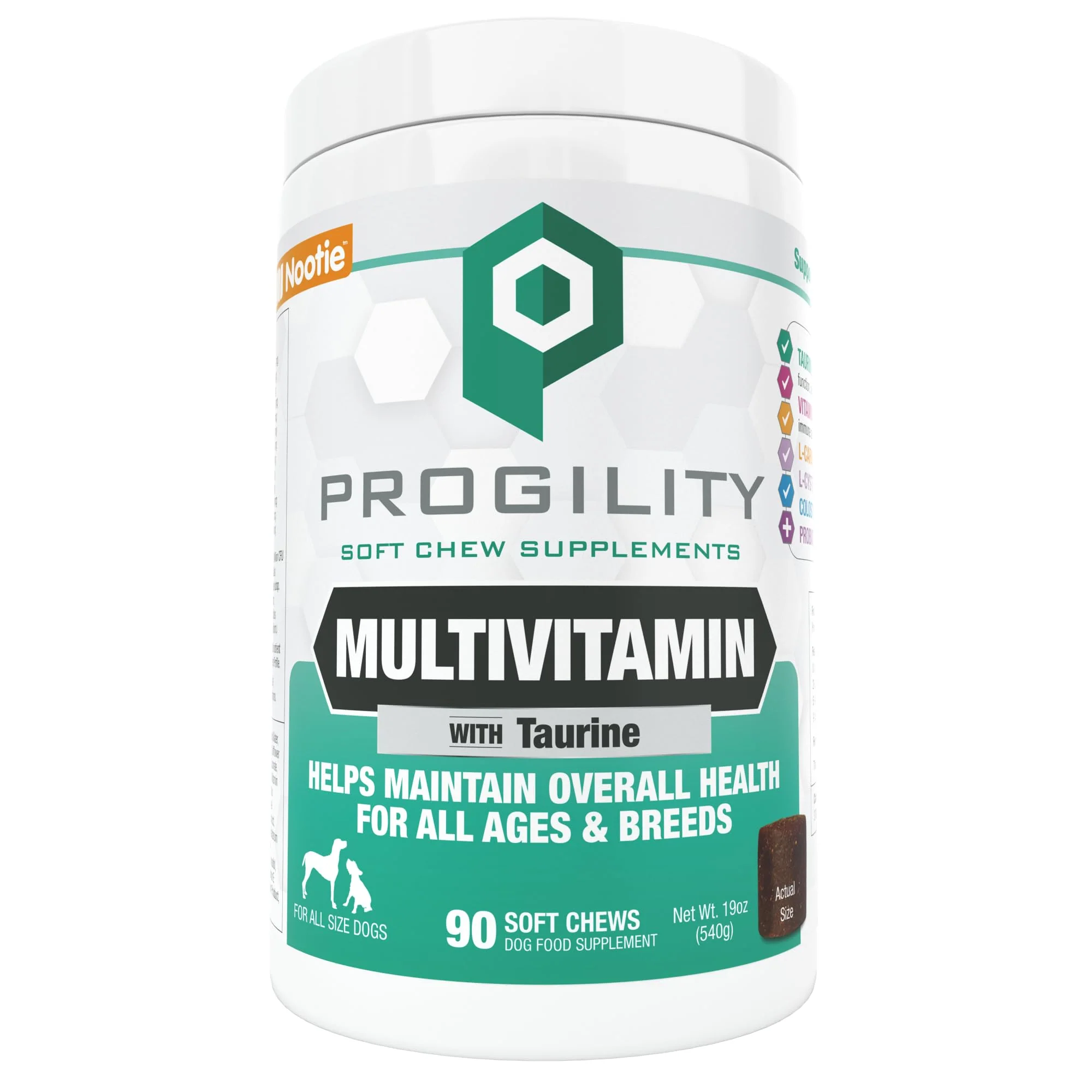 Exceptional Nootie PROGILITY Daily Multivitamin Chews for Dogs – Immune Heart Eye Brain Support 90 Soft Chews Clean