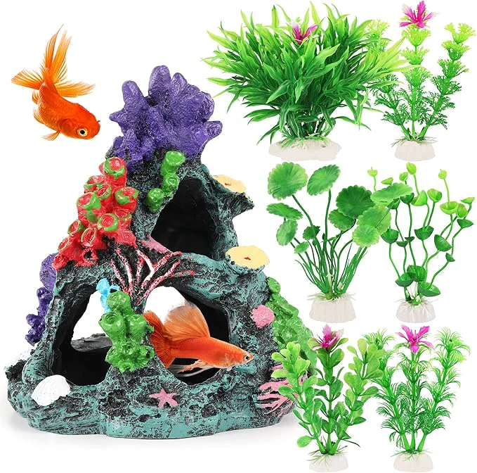 Specialty MyLifeUNIT Fish Tank Decorations 7 Pieces Aquarium Plants Set World-Class