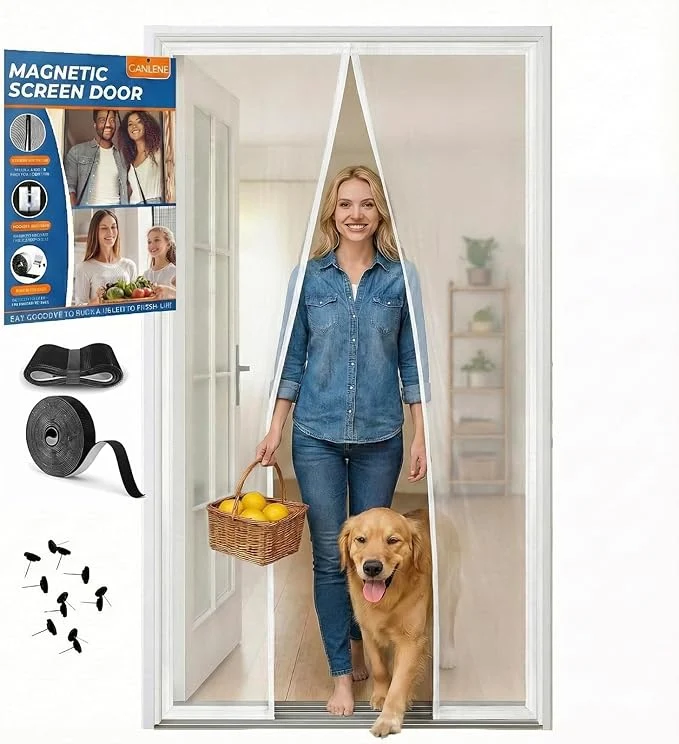 Solid Premium Magnetic Screen Door Heavy-Duty Reinforced Mesh Ultra-Dense Weave Environmentally Friendly