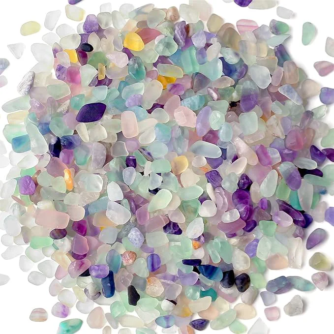 Breathable 1lb Fluorite Aquarium Gravel Rocks Natural Tumbled Healing Crystal Chips Bulk Official