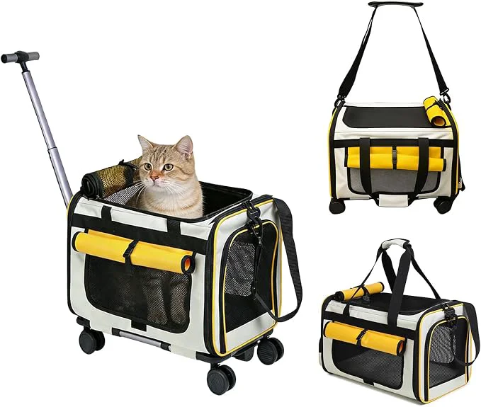 Top-Quality Expandable Pet Carrier with Wheels Minimalist