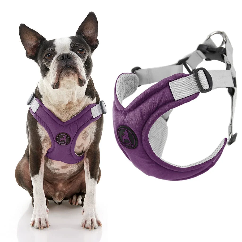 Recyclable Gooby Memory Foam Step-In Harness - Purple Large – No-Pull Choke- X-Frame Premium Material
