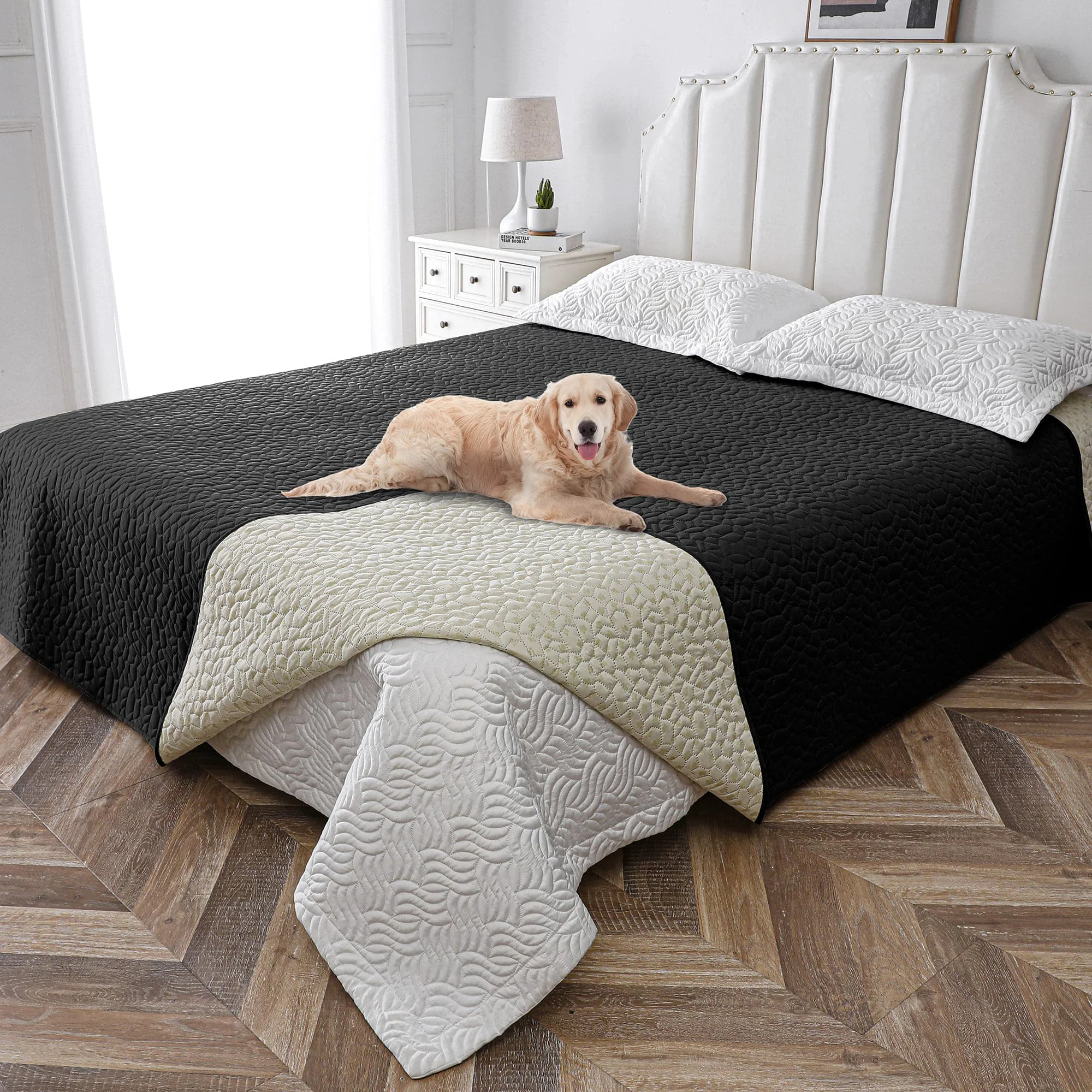 Traditional Tuffeel Waterproof Blanket for Bed Sofa Anti-Slip Back King Size 82x102 in Black First-Class