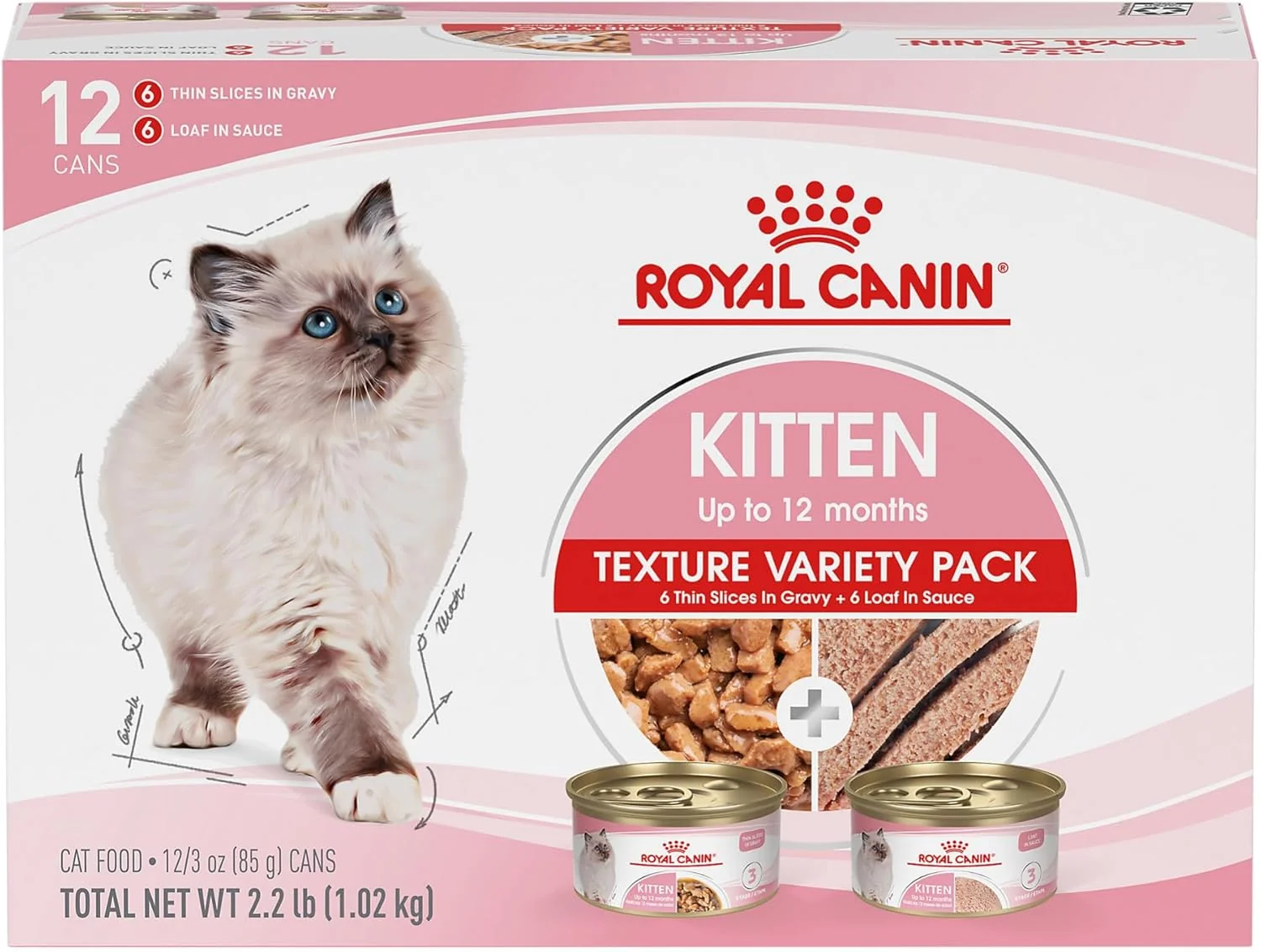 Breathable Royal Canin Feline Health Nutrition Kitten Wet Food Variety Pack 12 Pack 2 Varieties 3 oz Cans Efficient