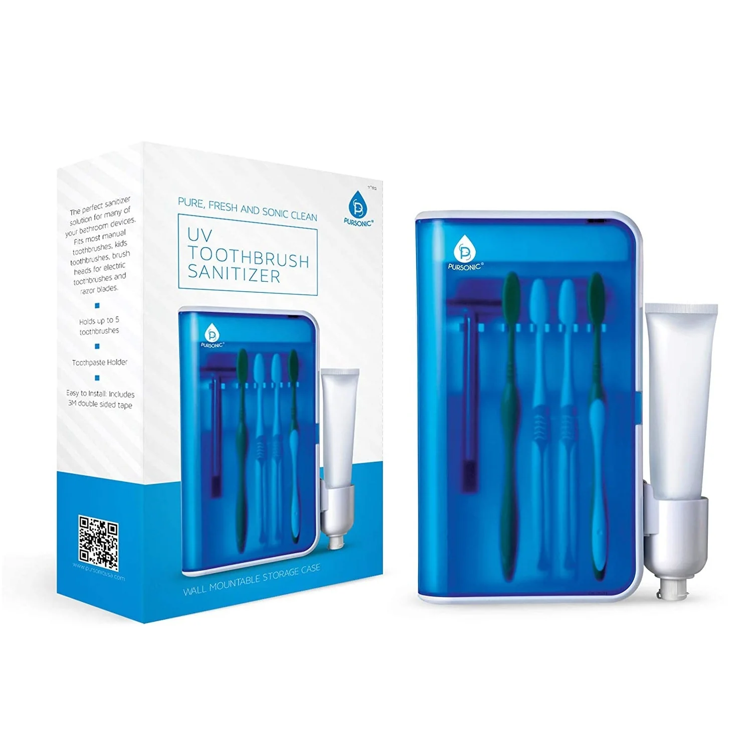 Expertly Made Wall Mountable Portable UV Toothbrush Sanitizer Casual