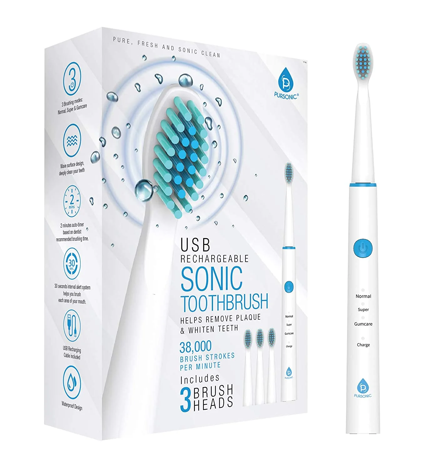 Natural USB Rechargeable Electric Toothbrush Practical