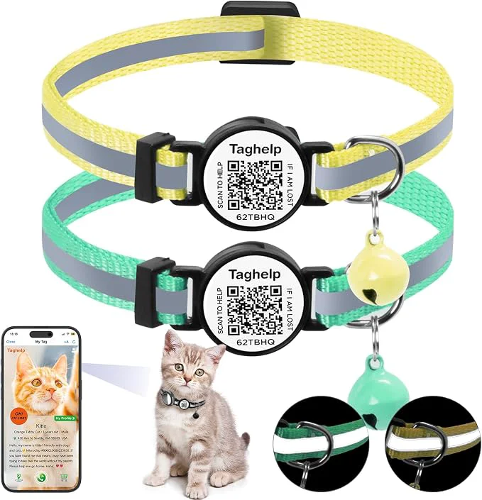 Authentic Smart QR Code Cat Collar 2-Pack Breakaway Reflective Collar First-Class