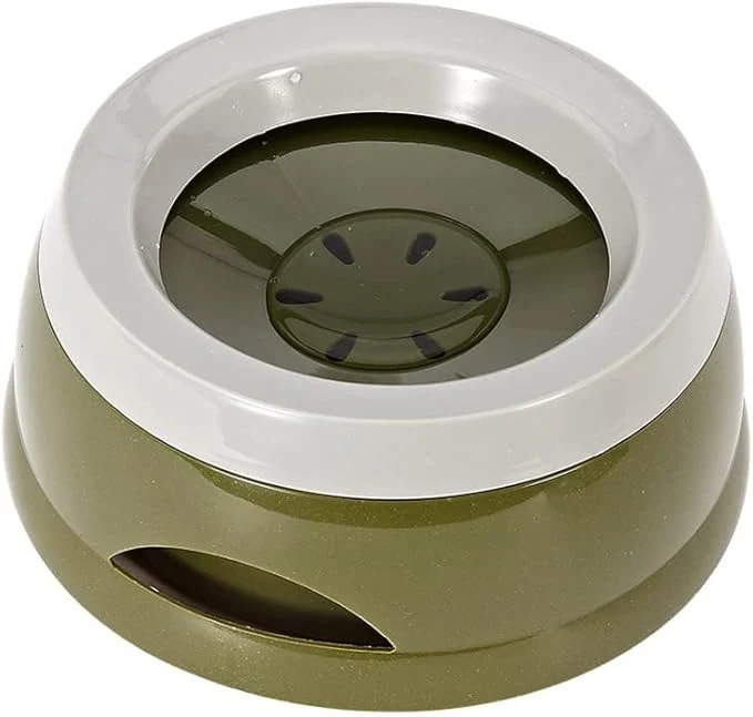 Authentic Love Dream No Spill Dog Water Bowl No Drip Dog Slow Water Feeder No Slip Vehicle Carried Pet Water Dispenser 25 oz with Floating Disk Slow Drinking Bowl for Dogs Cats Army Green About ThisOverview Carefully Designed