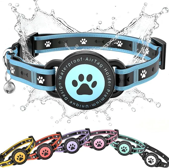 Versatile Airtag Cat Collar Breakaway Reflective Cat Collar Pure