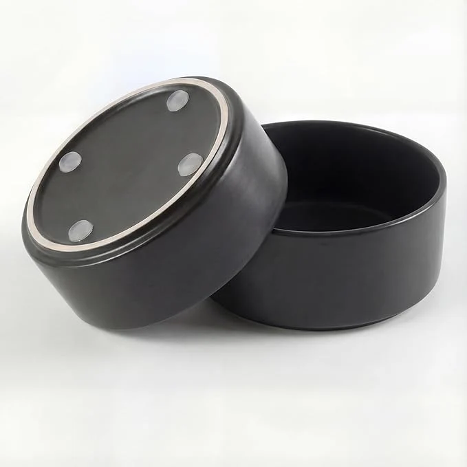 Responsible Ceramic Dog Bowl for Food and Water - Pet Feeder Bowl for Small Dogs and Cats - Heavy Ceramic Feeding Dish with Non Slip Base - Dishwasher Microwave Safe - Set of 2 Bowls - 5Inch 1.4 Cups - BlackAbout ThisOverview Relaxed