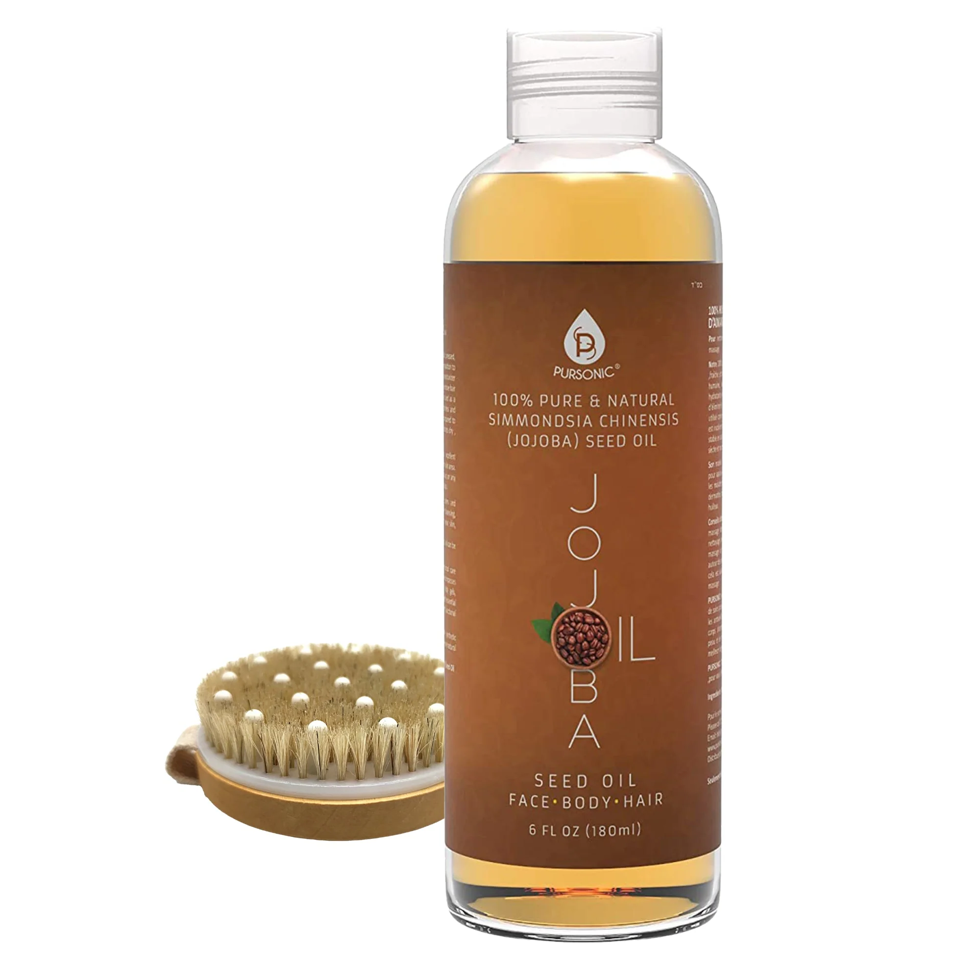 Elite Beauty Bundle - Golden Jojoba Oil Bath Brush Massager Smooth