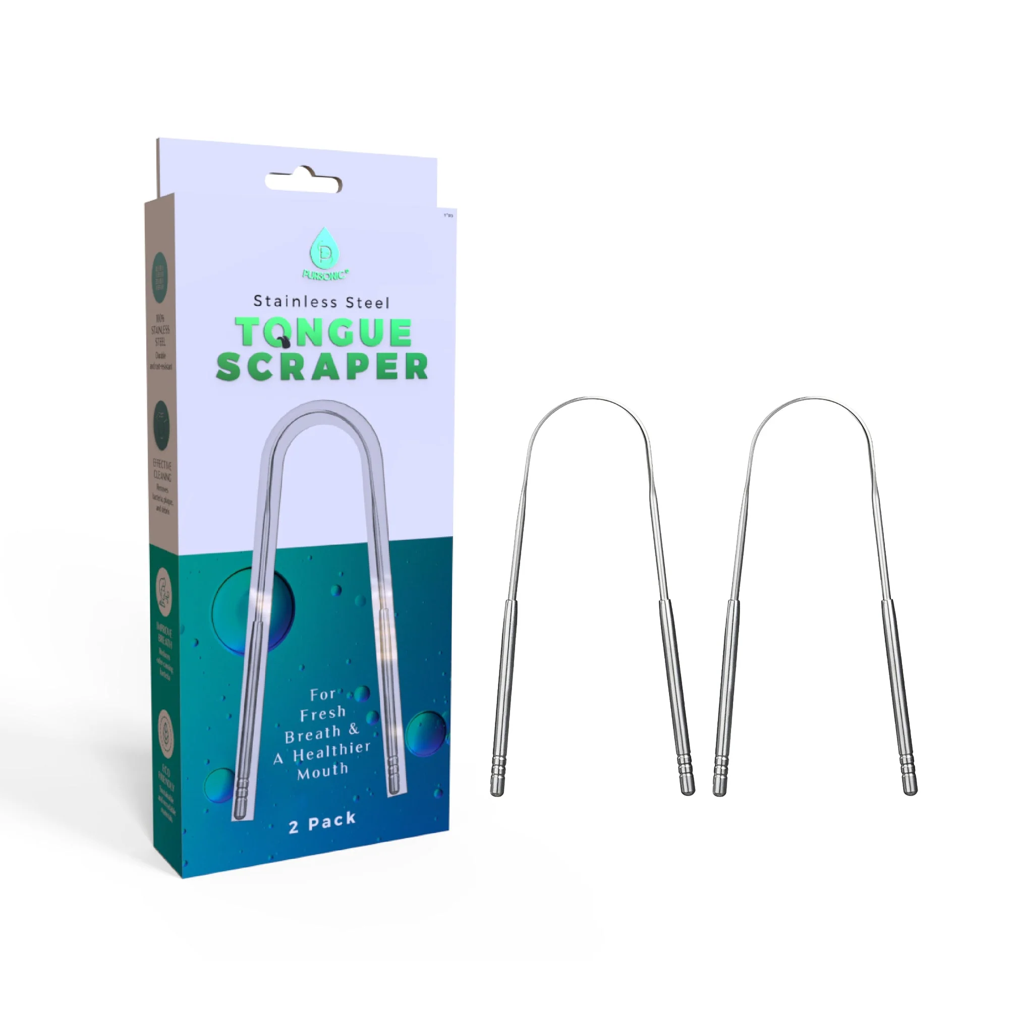 Sustainable Stainless Steel Tongue Scraper – For Fresh Breath a Healthier Mouth Enhanced