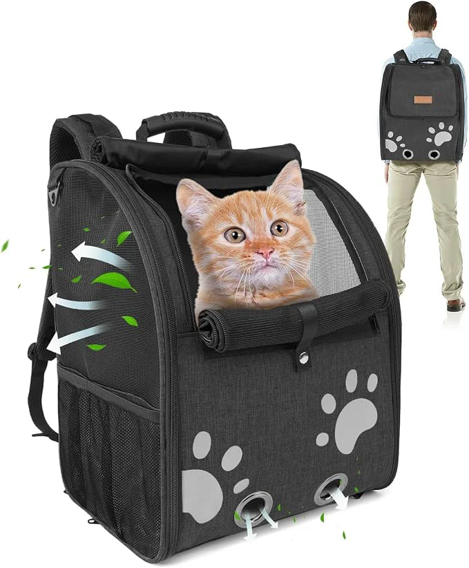 Superior Cat Carrier Backpacks for Kitty Small Dog up to 15 lbs Lightweight and Detailed