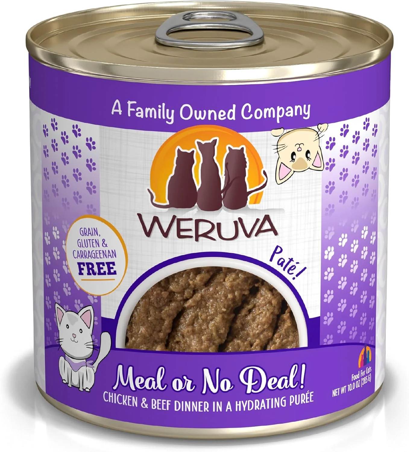 High-Performance Weruva Wet Cat Food Meal or No with Chicken and Beef Pate 10oz Can Pack of 12 Secure