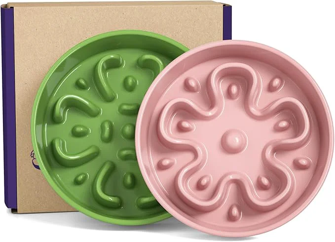 Environmentally Friendly LE TAUCI Dog Bowl Slow Feeder Ceramic 1.5 Cups Pink Green Medium Breed Non-slip Manual Ceramic Material Slow Down Eating Easy To Clean Heavy Base For Adult Dogs Dry Wet FoodAbout ThisOverview Prestigious