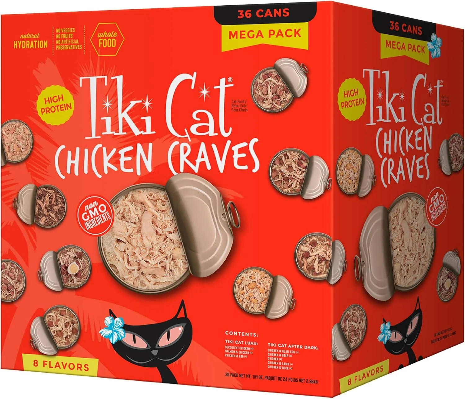Sophisticated Tiki Cat Chicken Craves Whole Food Variety Pack 36 Servings of High Protein Meals with Shredded Chicken Wet Cat Food Mega Pack 2.8 Ounce Cans Pack of 36 Top-Quality