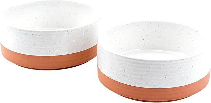 Superior SPUNKYJUNKY Ceramic Dog and Cat Bowls 2 Pack 6.1'' Dog and Cat Food Water Double Feeding Bowls Non-Slip for Cats and Medium Sized Breed Dogs Microwave Dishwasher Safe - 28.7 OZ 2pcs Pattern WhiteAbout ThisOverview Effective