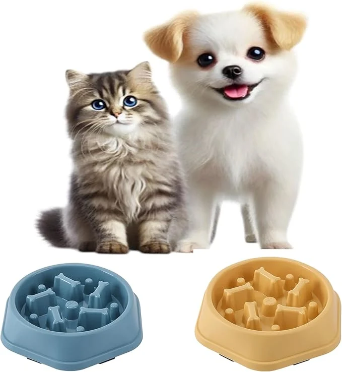 Artisan 2 PCS Slow Feeder Dog Food Bowl – Bowl Designed to Slow Eating Promotes Healthy Digestion and Prevents Bloat I for Cats and Dogs SkyBlue-Yellow About ThisOverview High-Performance