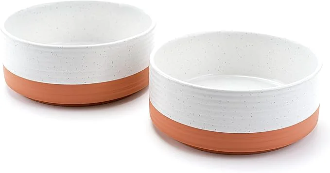 Top-Quality SPUNKYJUNKY Ceramic Dog and Cat Bowls 2 Pack 5.1'' Dog and Cat Food Water Double Feeding Bowls Non-Slip for Cats and Puppy Small Sized Breed Microwave Dishwasher Safe - 13.5 OZ 2pcs Pattern WhiteAbout ThisOverview Classic