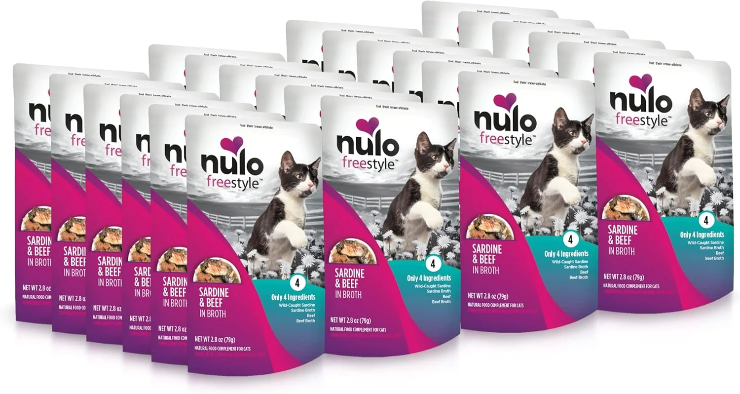 Refined Nulo style Cat Kitten Wet Cat Food Pouch Premium All Natural Grain- Soft Cat Food Topper with Amino Acids for Heart Health and High Animal-Based Protein Smooth