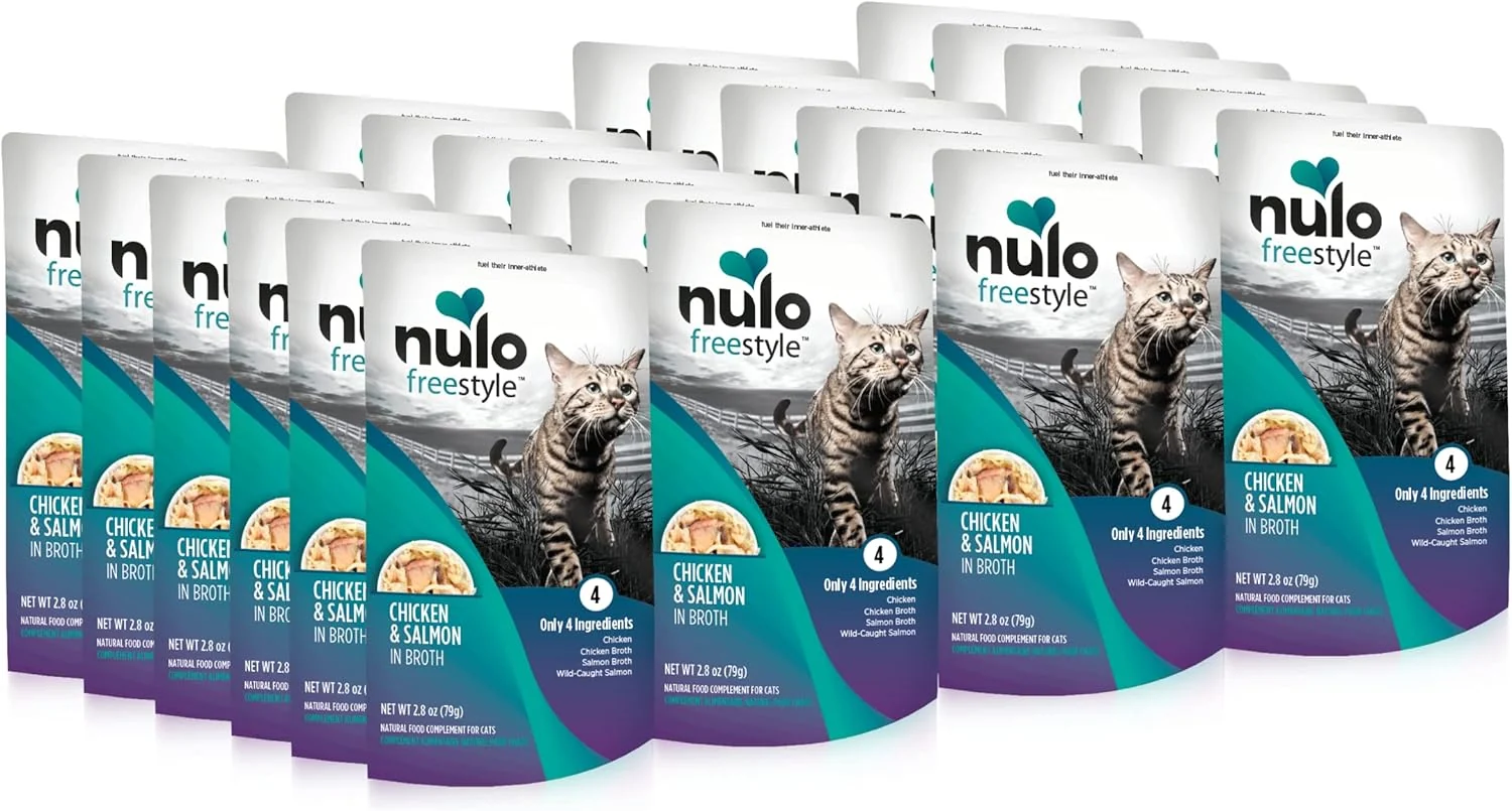 Enhanced Nulo style Cat Kitten Wet Cat Food Pouch Premium All Natural Grain- Soft Cat Food Topper with Amino Acids for Heart Health and High Animal-Based Protein Innovative