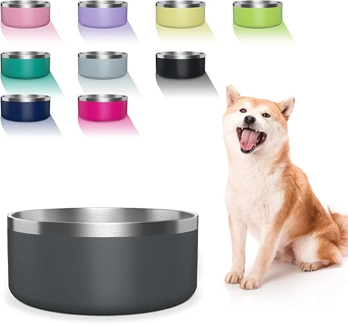 Smooth Dog Bowl Stainless Steel Dog Food and Water Bowl with Non Slip Quiet Bottom Easy to Clean Dishwasher Safe 64oz Deep GreyAbout ThisOverview Relaxed