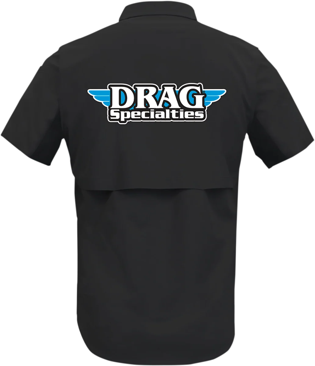 Fashionable THROTTLE THREADS Drag Specialties Vented Shop Shirt - Black - Medium DRG31ST26BKMD Convenient