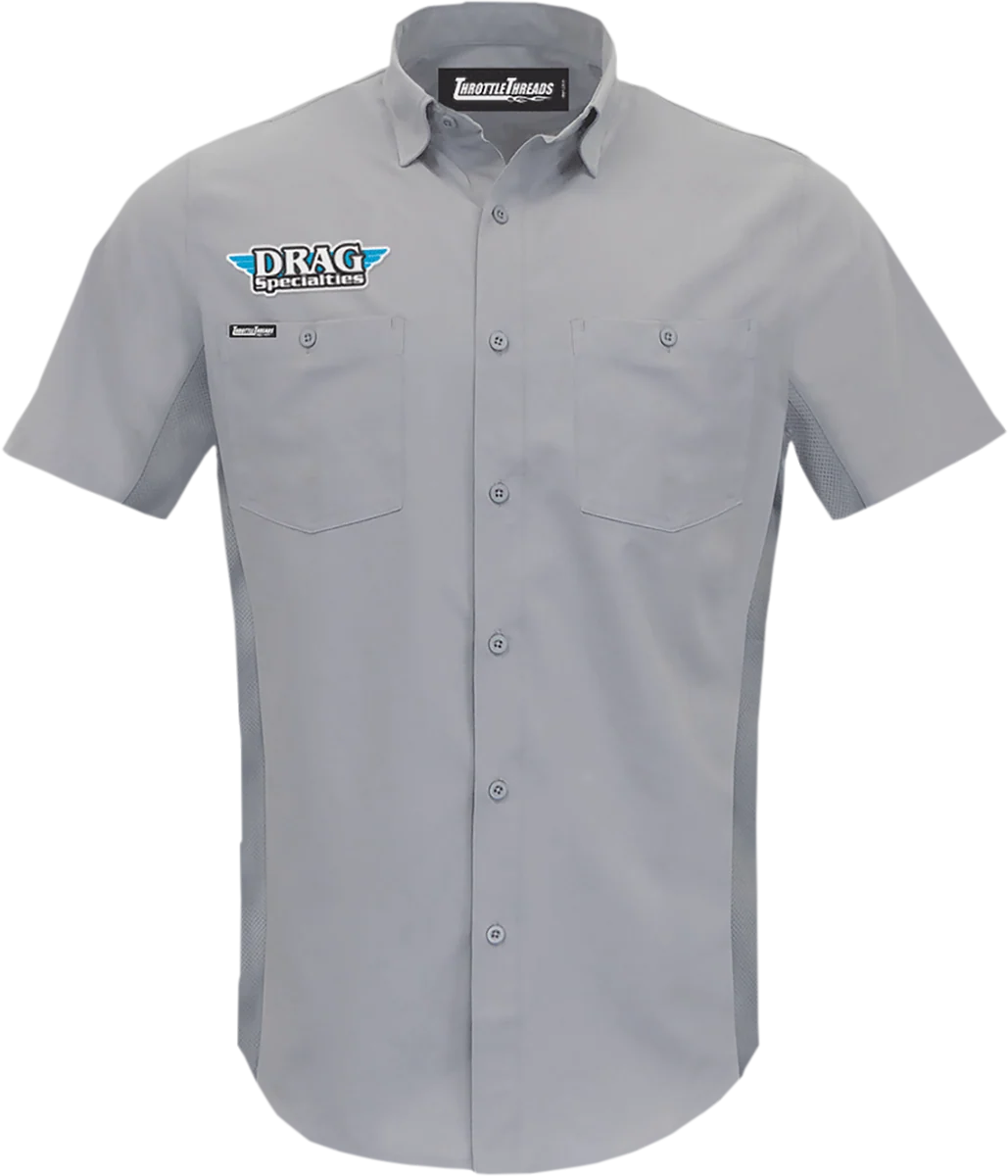 Safe THROTTLE THREADS Drag Specialties Vented Shop Shirt - Gray - XL DRG31ST26GYXL Prestigious