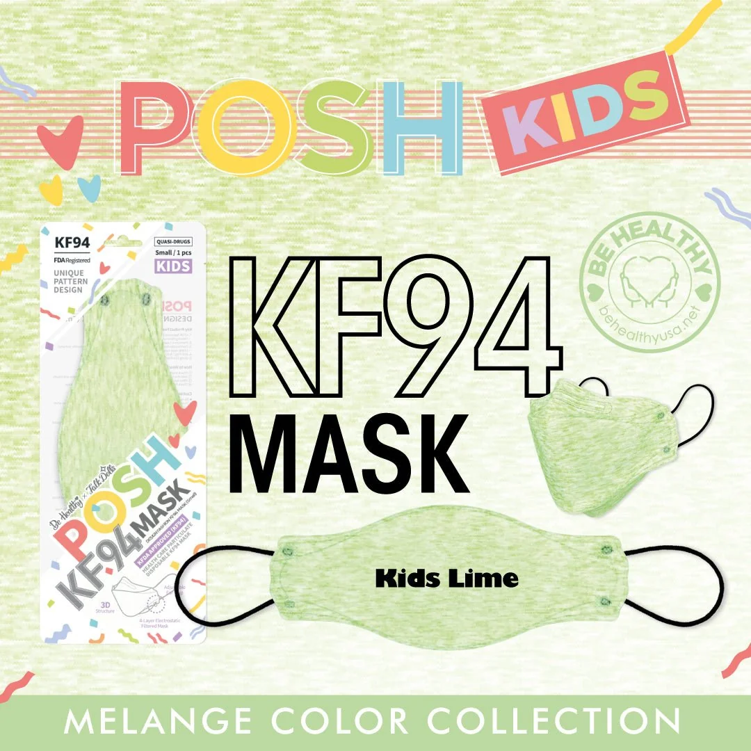 Relaxed POSH KIDS KF94 Small Mask Melange Lime KA_M03 Unique