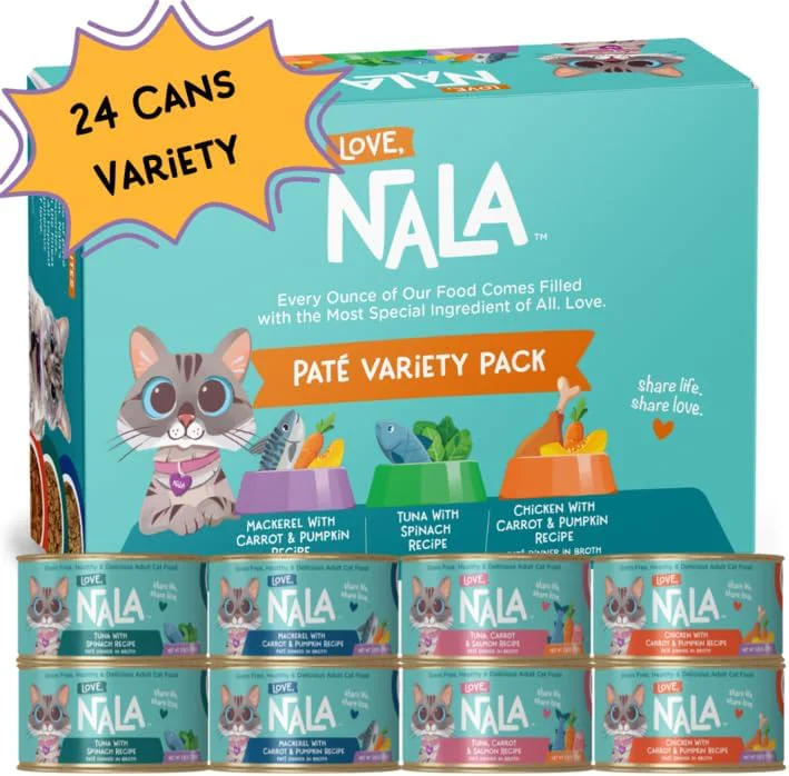 Efficient LOVE NALA Grain- Wet Cat Food Pâté – 24 Pack – Natural Chicken Fish Variety in Broth – Premium Whole Meat - Grain - Non GMO - Wet Food for Adult Cats High-Grade