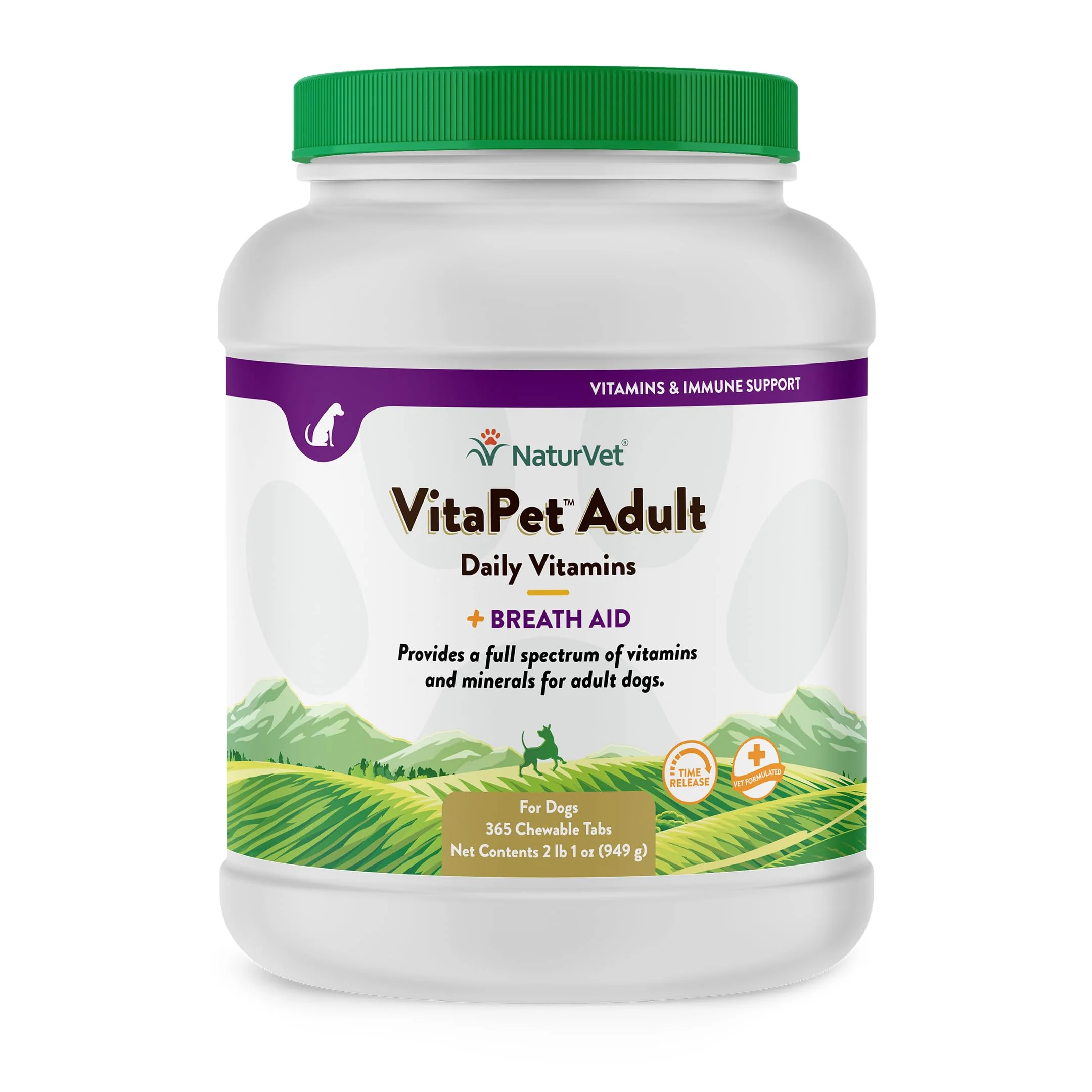 Breathable NaturVet Vita Pet Adult Plus Breath Aid Tablets – Time Release 365 Count for Dogs Eco-Friendly