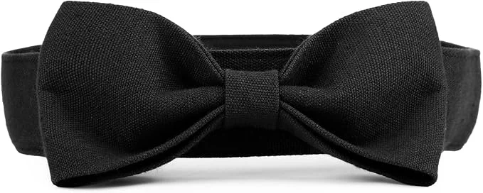 Soft Segarty Dog Bowtie Neck Girth 12.6-18.1in Adjustable Black Bowtie Collar Recyclable