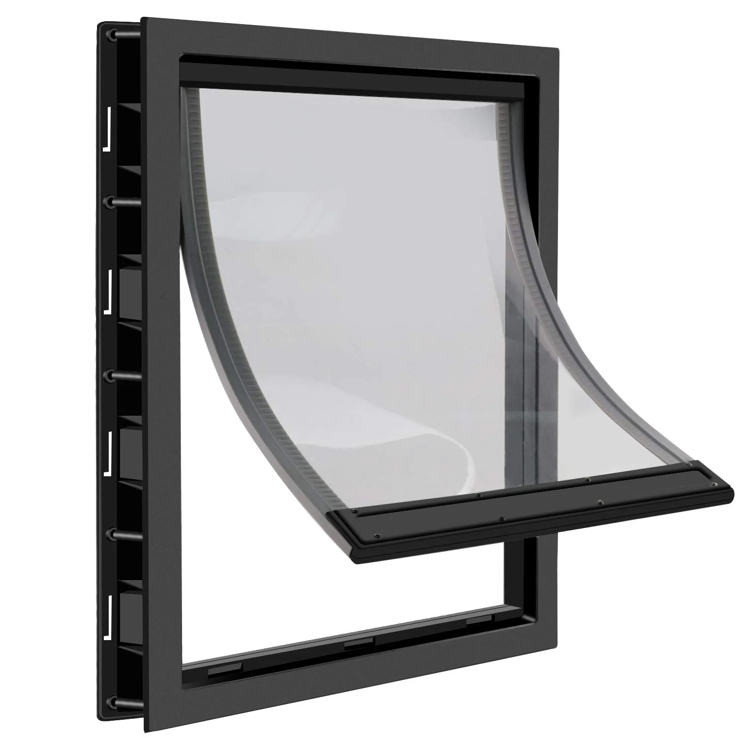 Responsible CEESC Dog Door with Soft Magnetic Flap Snap-in Panel – Premium PVC for Small Dogs Cats Black Reusable