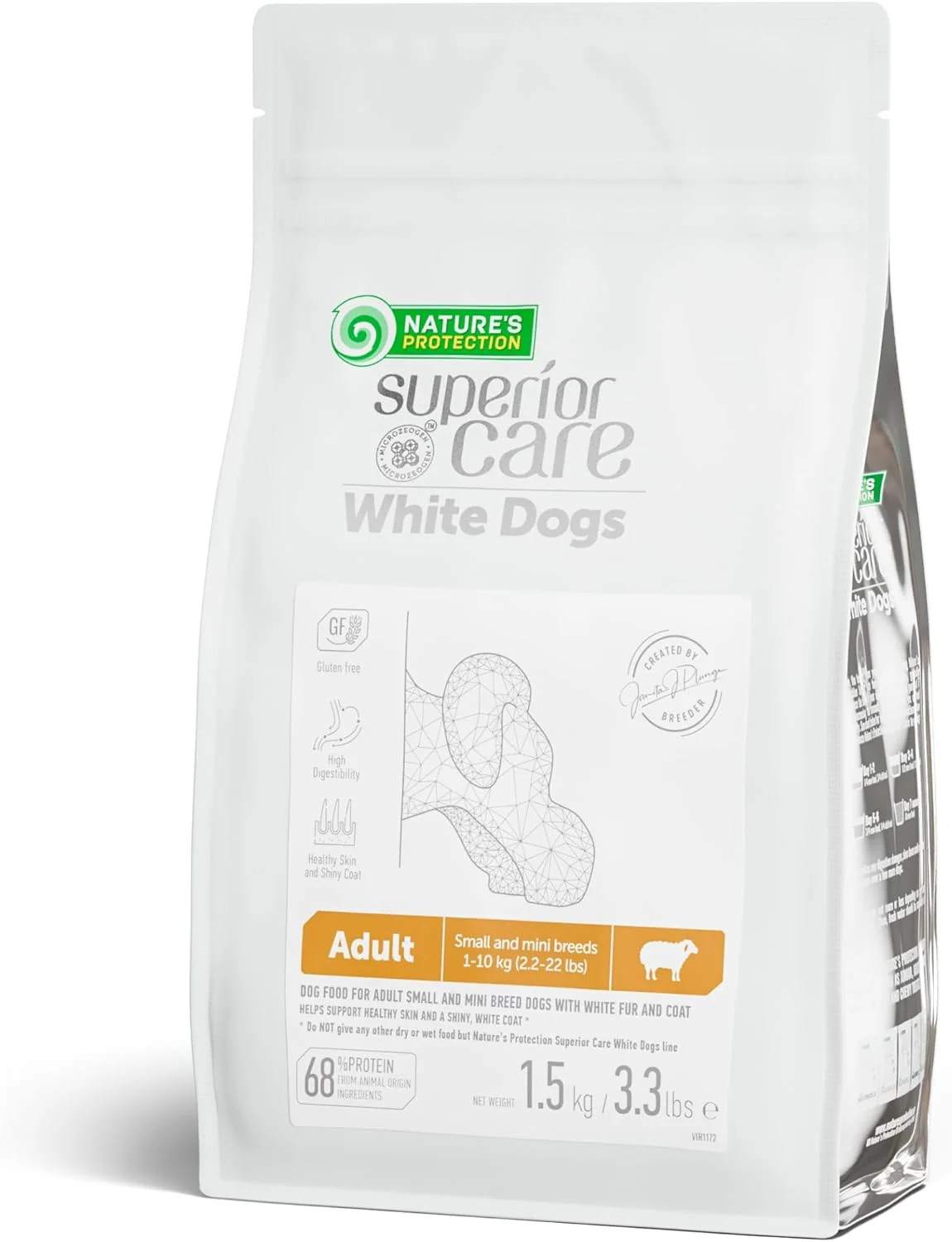 Quality Nature's Protection Superior Care White Dogs Grain- Dry Dog Food - High Protein Tear Stain Dog Food for Small Mini Breeds Light Coated Adult Dogs Fresh Pet Meal Lamb 3.3 lb Stylish