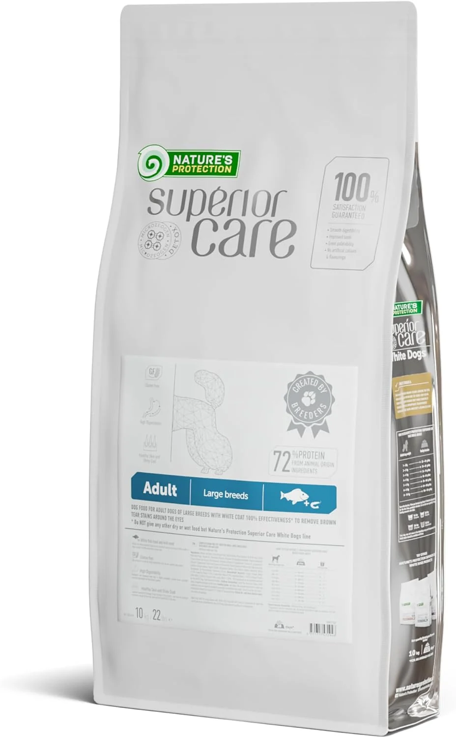 Innovative Nature's Protection Superior Care White Dogs Grain- Dry Dog Food - High Protein Tear Stain Dog Food for Large Breeds Light Coated Adult Dogs Fresh Pet Meal White Fish 22 lb Efficient