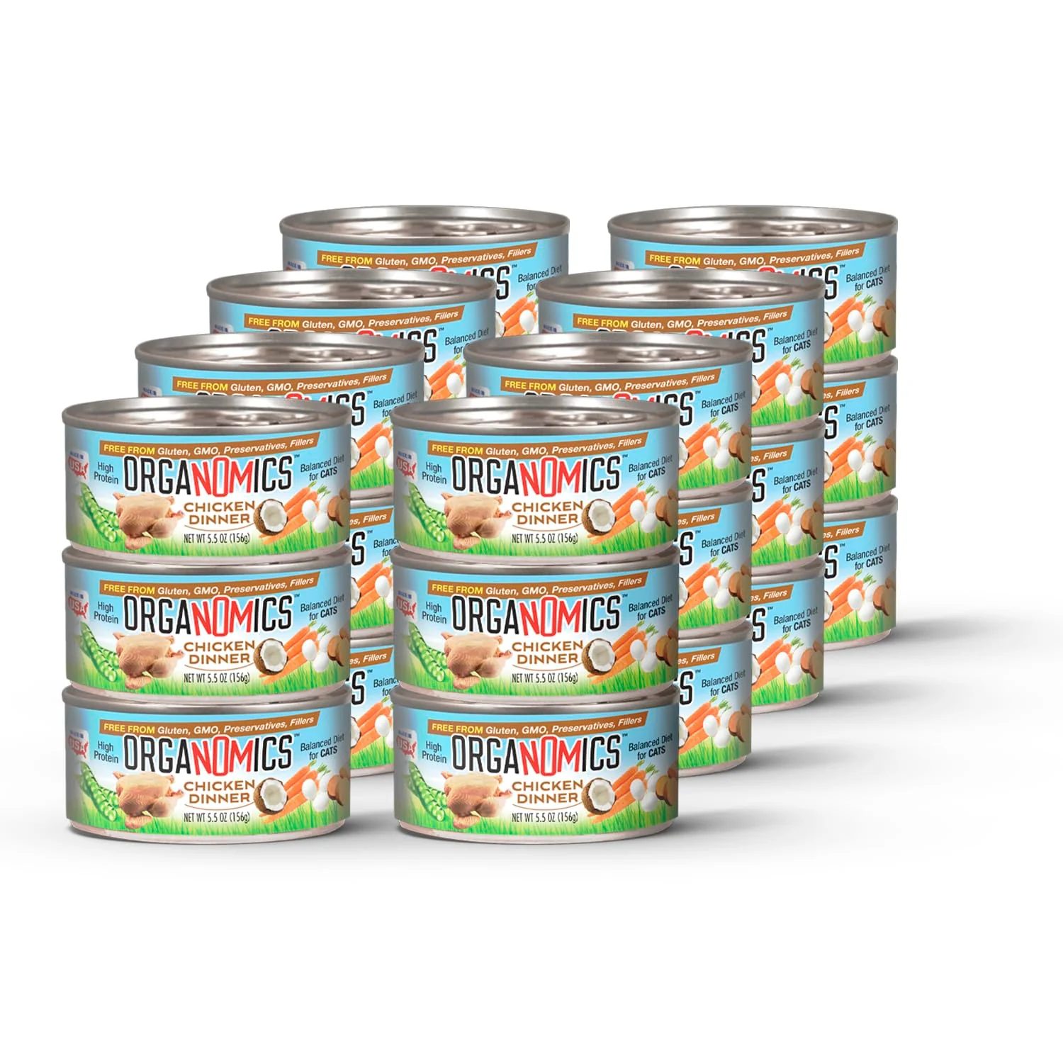 Certified OrgaNOMics Chicken Dinner for Cats – Grain- Wet Food with Exotic Proteins Organic Produce Natural