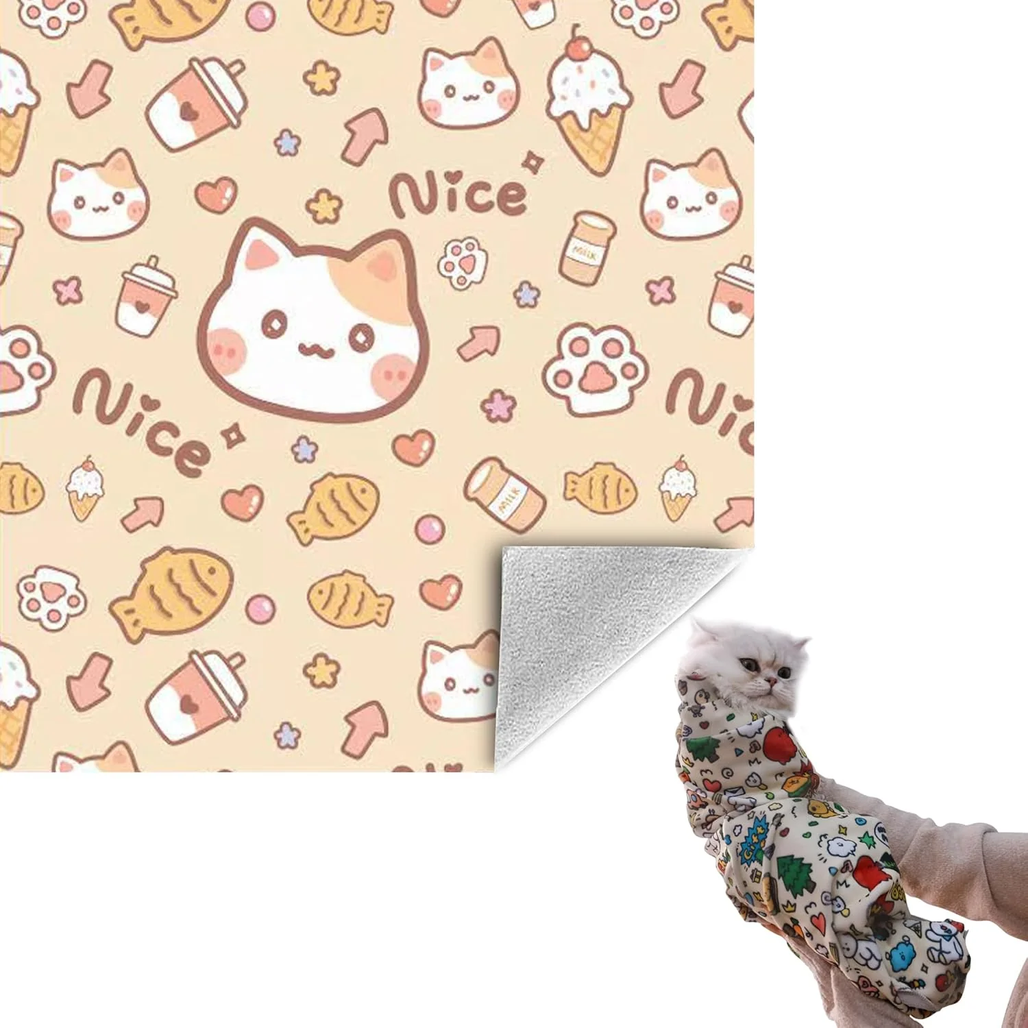 Smooth 21.7 Grooming Wrap Cat Wrap for Cutting Nails Cat Restraint for Nail Clipping Cat Swaddle Wrap Cat Burrito Wrap M Within 6lbs Anti-Scratch Anti-Escape Multifunctional Pet Tool World-Class