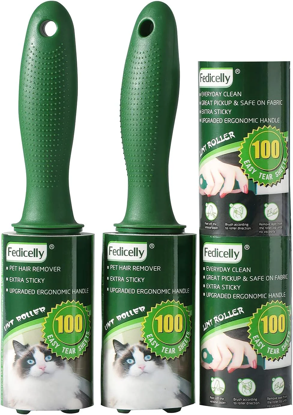 Artisan Fedicelly Extra Sticky Lint Rollers Pet Hair Remover for Laundry Clothes Furniture Carpet Total 400 Sheets Lint Rollers Refills Dog Cat Hair Lint Remover Brush Couch Detailed
