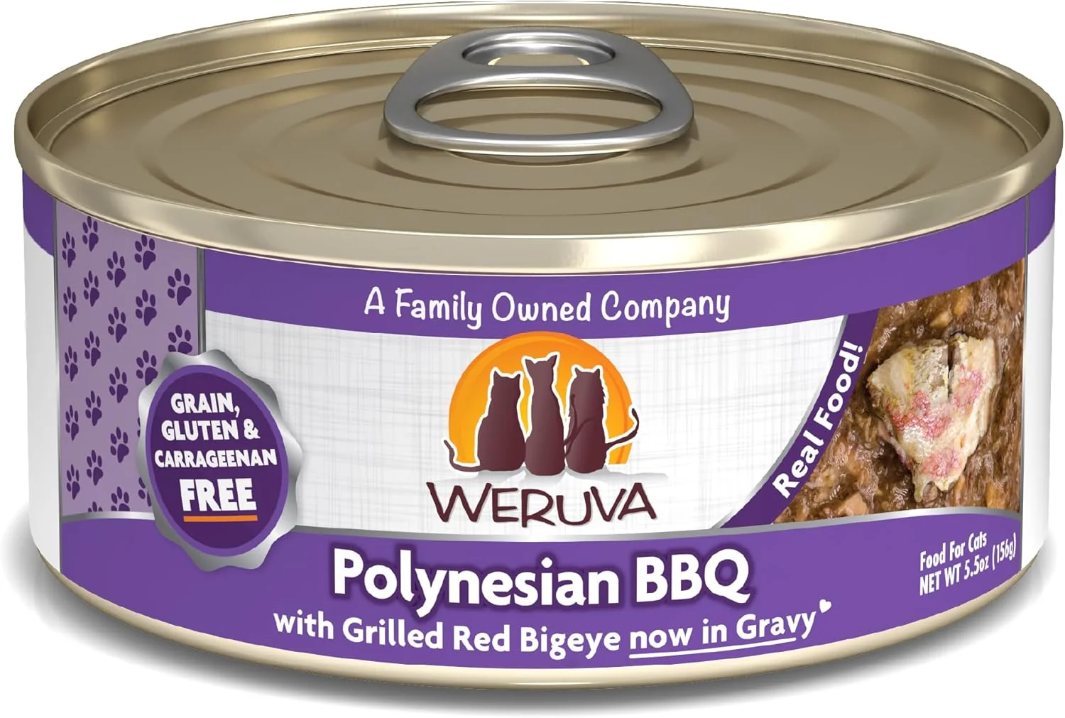 World-Class Weruva Classic Cat Food Polynesian BBQ with Grilled Red Bigeye in Gravy 5.5oz Can Pack of 24 User-Friendly